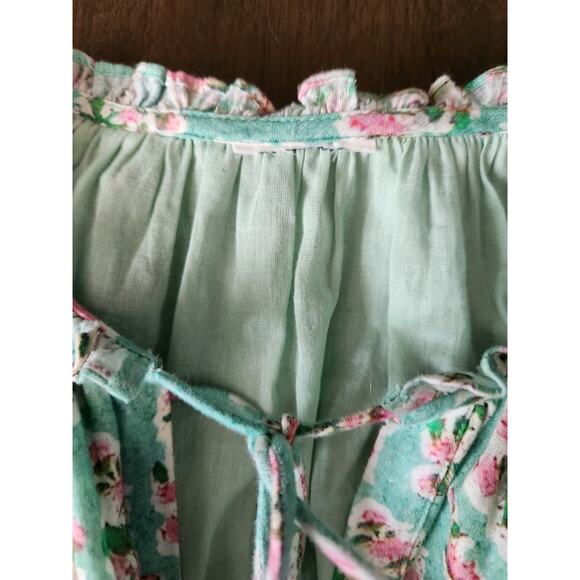 Hemant & Nandita Hera Long Sleeve Floral Mini Dress In Mint Macaron Size M - Picture 7 of 12